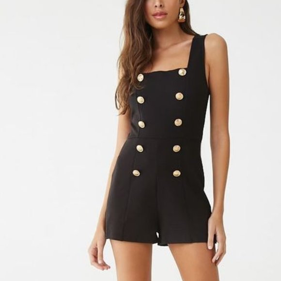 Americal Clothing Inc Pants - NWT AMERICAL CLOTHING | Black Square-Neck Romper